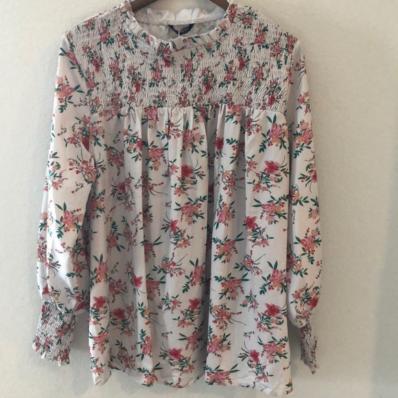 BLOOMCHIC FLORAL PRINT FRILL TRIM BLOUSE 14-16 NWT - Picture 6 of 11